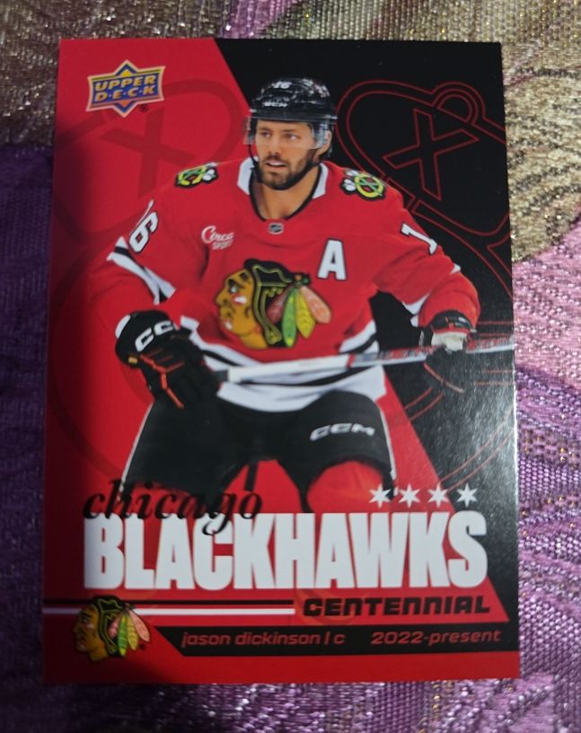 2025 Upper Deck Chicago Blackhawks Centennial #71 Jason Dickinson — front