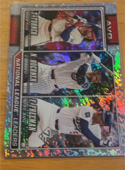 2026 Topps Series 1 #151 National League Leaders AVG Turner Hoerner Freeman — front