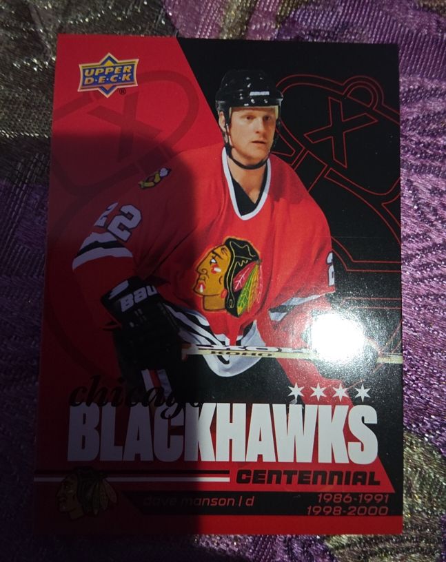 2025 Upper Deck Chicago Blackhawks Centennial #dave manson ld — front