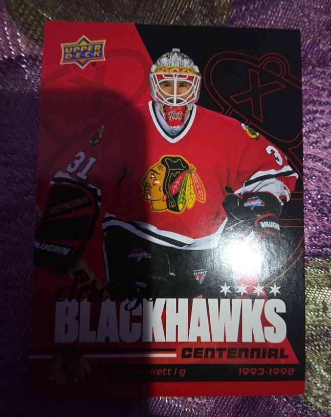 2025-26 Upper Deck Chicago Blackhawks Centennial #49 Jeff Hackett — front