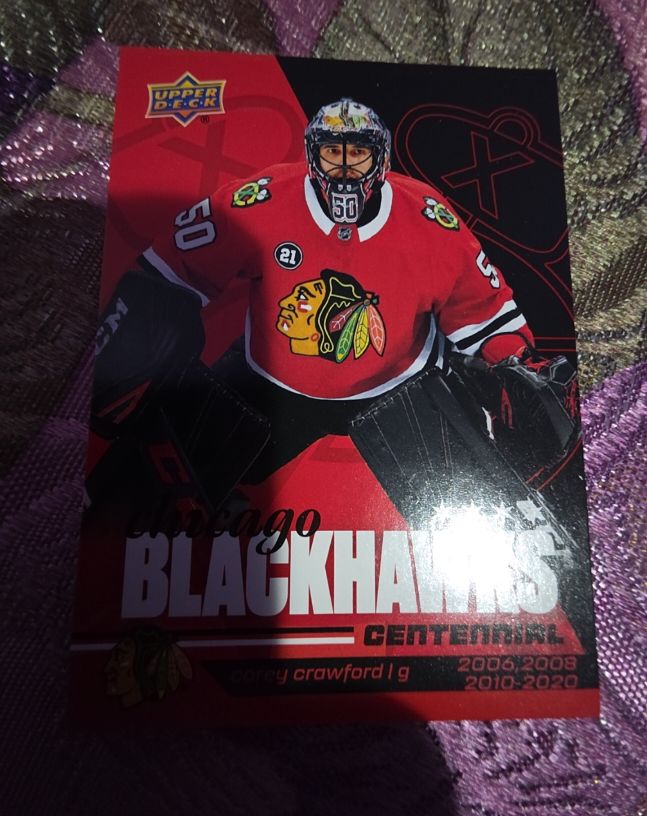 2025-26 Upper Deck Chicago Blackhawks Centennial #50 Corey Crawford — front