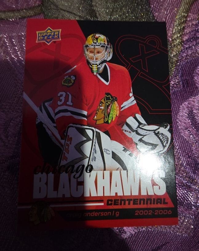 2025-26 Upper Deck Chicago Blackhawks Centennial Craig Anderson — front