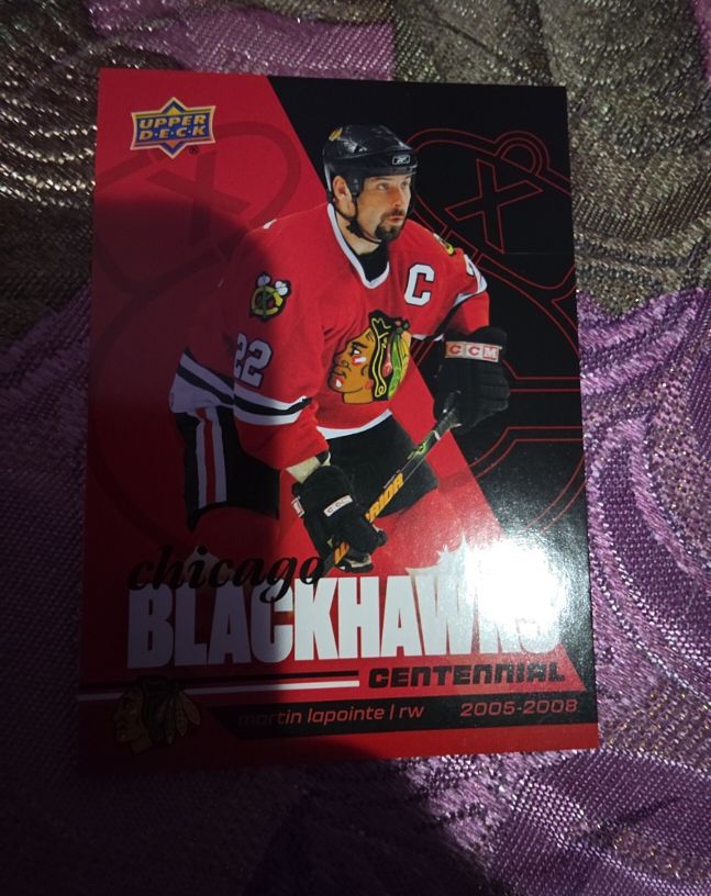 2025 Upper Deck Chicago Blackhawks Centennial Martin Lapointe — front