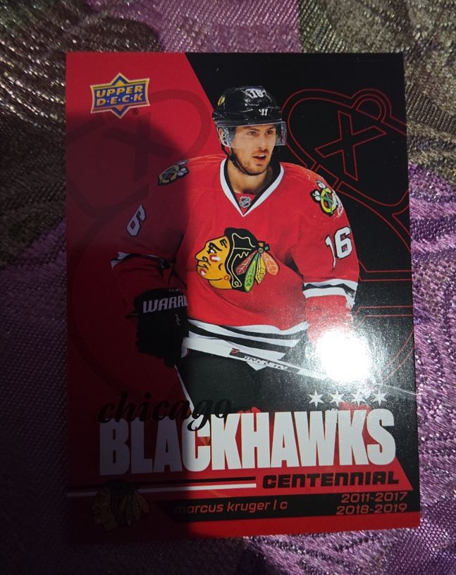 2025-26 Upper Deck Chicago Blackhawks Centennial #78 Marcus Kruger — front