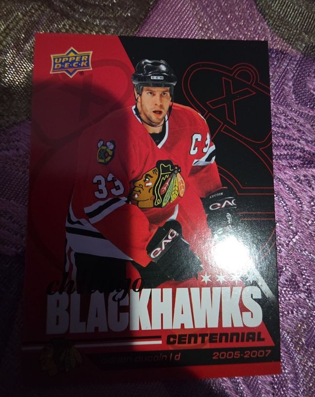 2025-26 Upper Deck Chicago Blackhawks Centennial #40 Adrian Aucoin — front
