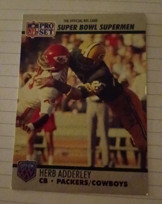 1990 Pro Set Super Bowl Supermen #100 Herb Adderley — front