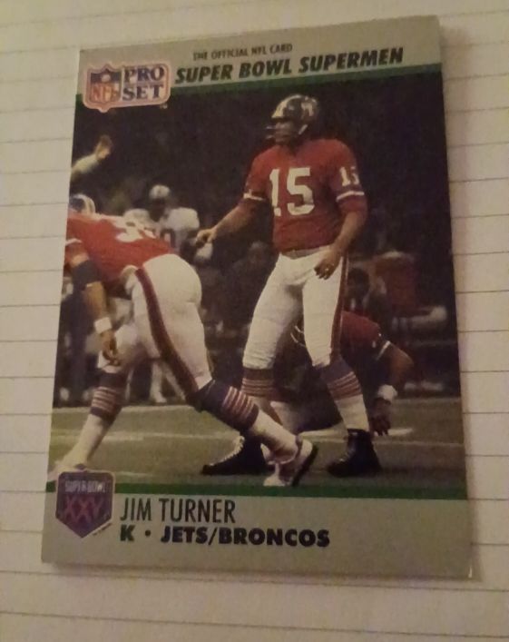 1990 Pro Set Super Bowl Supermen #123 Jim Turner — front