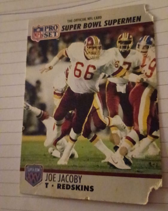 1990 Pro Set Super Bowl Supermen #58 Joe Jacoby — front
