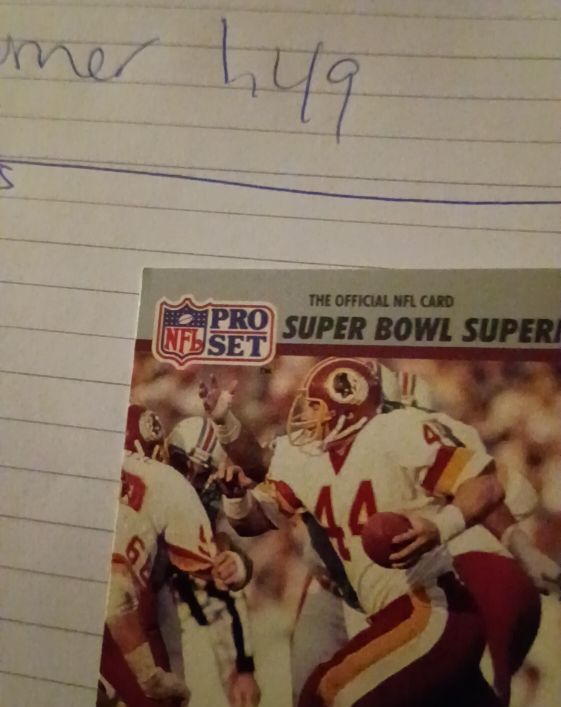 1990 Pro Set #44 Washington Redskins Player — front