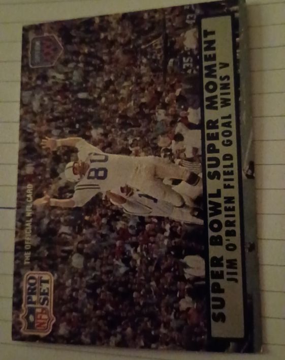 1990 Pro Set #140 Jim O'Brien Indianapolis Colts Super Bowl Moment — front