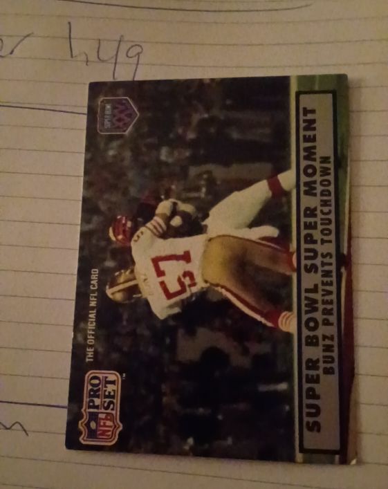 1990 Pro Set Super Bowl XXV Silver Anniversary #147 Dan Bunz Prevents Touchdown — front