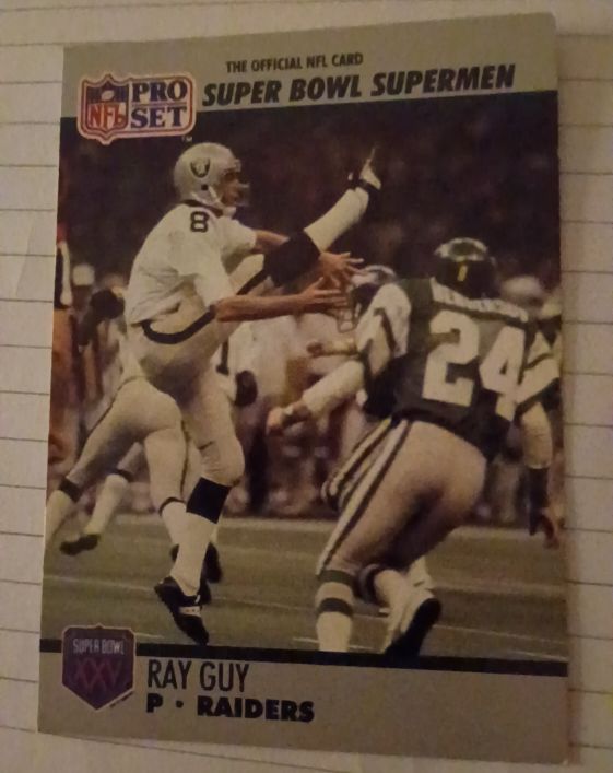 1990 Pro Set #116 Ray Guy Raiders Super Bowl Supermen — front