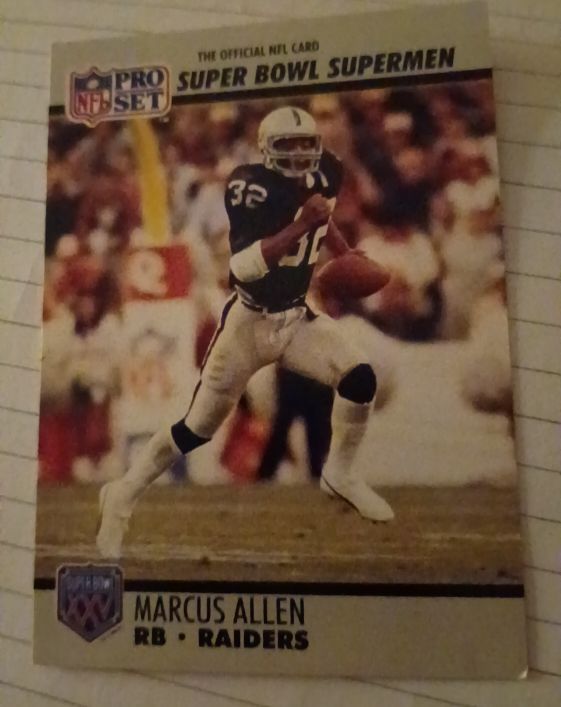 1990 Pro Set Super Bowl Supermen #38 Marcus Allen — front