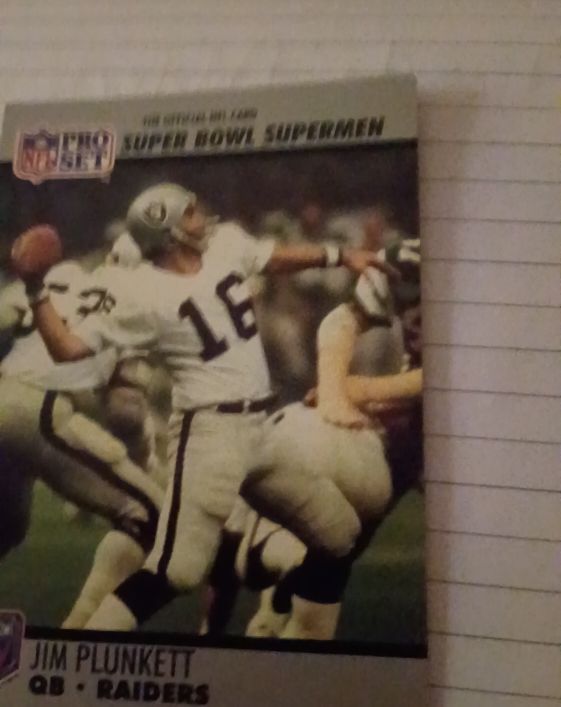 1990 Pro Set Super Bowl Supermen #35 Jim Plunkett — front