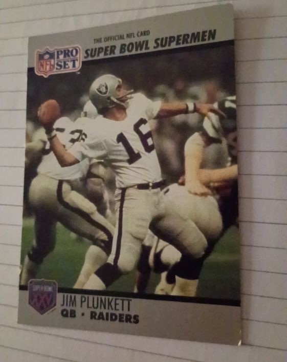 1990 Pro Set Super Bowl Supermen #35 Jim Plunkett — front