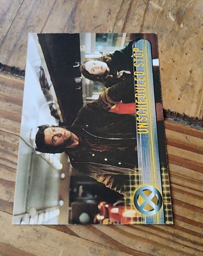 2000 Topps X-Men The Movie #45 Unscheduled Stop Hugh Jackman Wolverine — front
