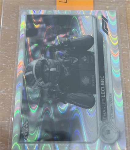 2022 Topps Chrome Formula 1 #18 Charles Leclerc Black & White Raywave — front