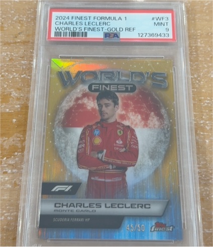 2024 Topps Finest Formula 1 #WF3 Charles Leclerc World's Finest Gold Refractor — front