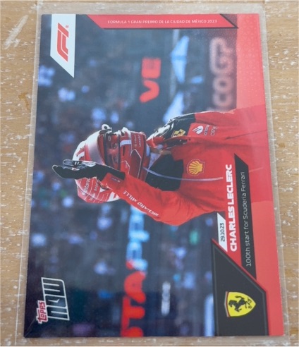 2023 Topps Now Formula 1 #64 Charles Leclerc 100th Start Scuderia Ferrari — front