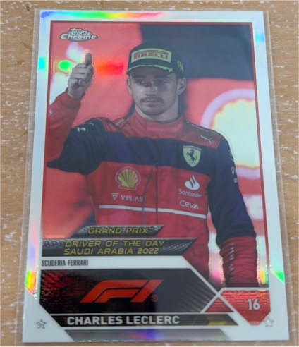 2023 Topps Chrome Formula 1 #166 Charles Leclerc Grand Prix Driver of the Day Saudi Arabia — front