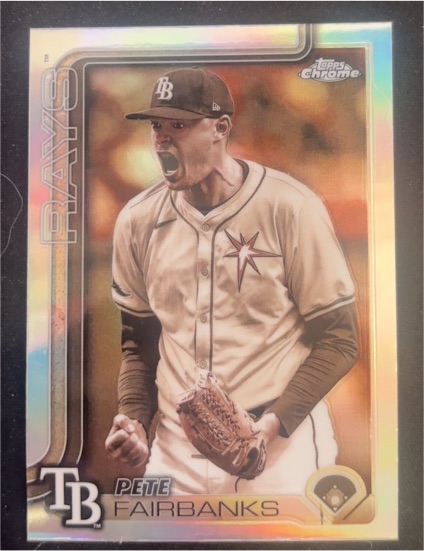 2025 Topps Chrome #84 Pete Fairbanks Sepia Refractor — front