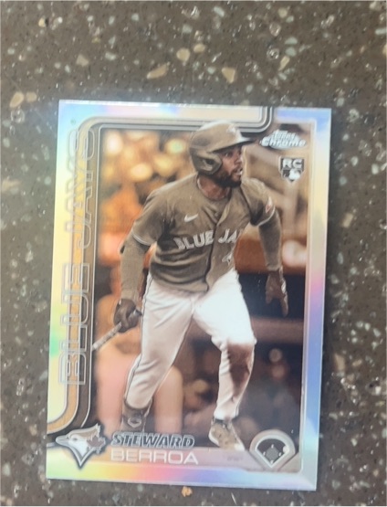 2025 Topps Chrome #163 Steward Berroa Sepia Refractor — front