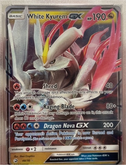 2018 Pokemon Sun & Moon #48 White Kyurem GX Dragon Majesty — front
