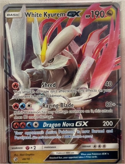 2018 Pokémon Dragon Majesty #48 White Kyurem GX — front