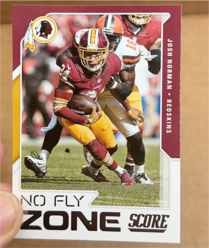 2017 Score No Fly Zone #1 Josh Norman — front
