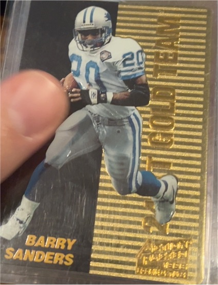 1997 Pinnacle Barry Sanders #24 Gold Team — front