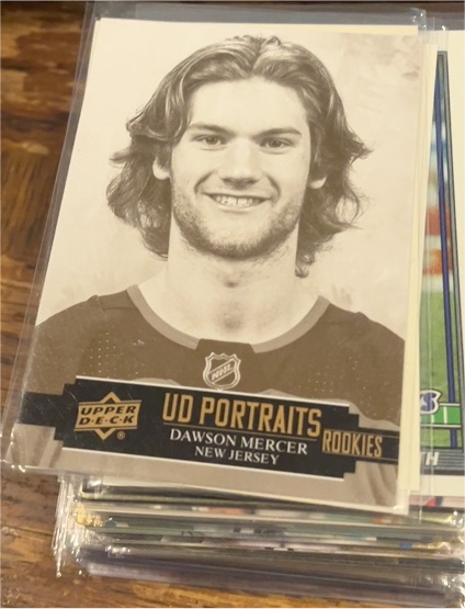2021-22 Upper Deck UD Portraits Rookies #P-41 Dawson Mercer — front