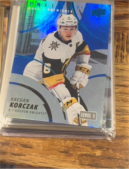 2022-23 Upper Deck Trilogy #177 Kaedan Korczak Rookie Premieres Level 1 — front
