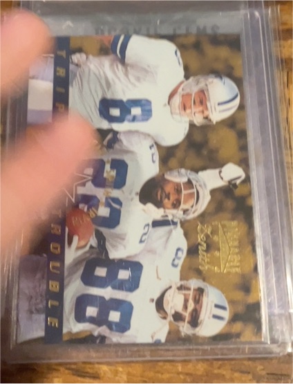 1996 Pinnacle Zenith Triple Trouble #Z-147 Troy Aikman Emmitt Smith Michael Irvin — front