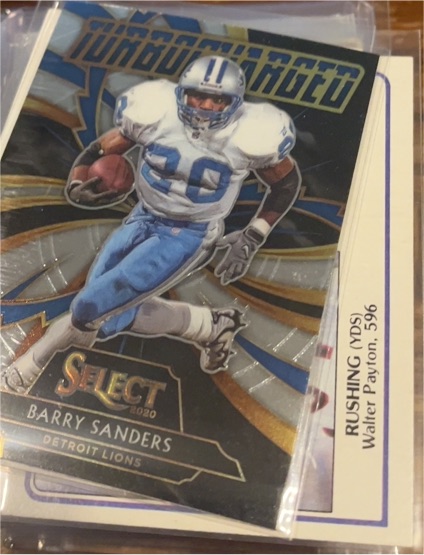 2020 Panini Select #T14 Barry Sanders Turbocharged Detroit Lions — front