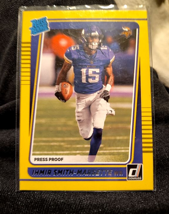 2021 Donruss #291 Ihmir Smith-Marsette Press Proof Blue Rated Rookie — front