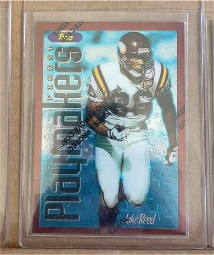 1996 Topps Finest Playmakers #52 Jake Reed — front