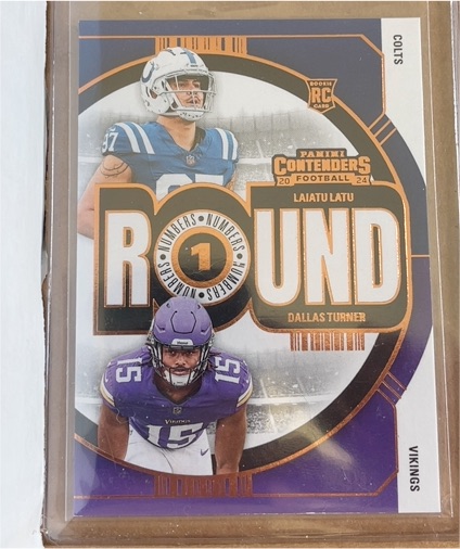 2024 Panini Contenders Round Numbers #5 Dallas Turner / Laiatu Latu — front