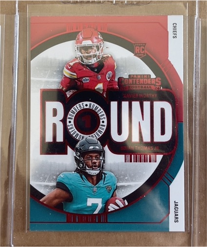 2024 Panini Contenders Round Numbers #7 Xavier Worthy Brian Thomas Jr. — front