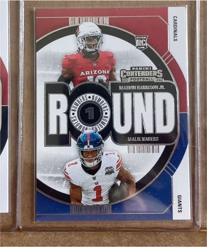 2024 Panini Contenders Round Numbers #2 Malik Nabers, Marvin Harrison Jr. — front