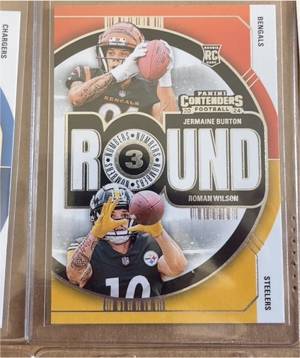 2024 Panini Contenders Round Numbers #13 Jermaine Burton Roman Wilson — front
