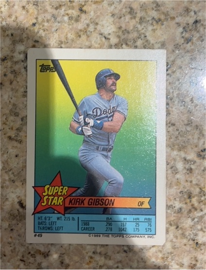 1989 Topps #49 Kirk Gibson — front