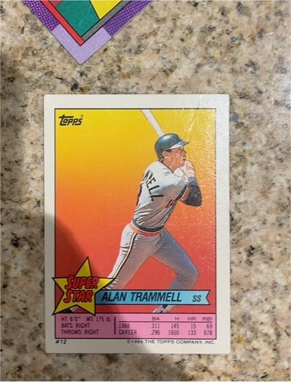 1989 Topps Super Star Mini #12 Alan Trammell — front