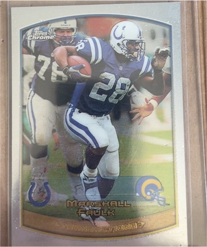 1999 Topps Chrome #74 Marshall Faulk — front
