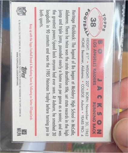 1990 Topps #38 Bo Jackson — front