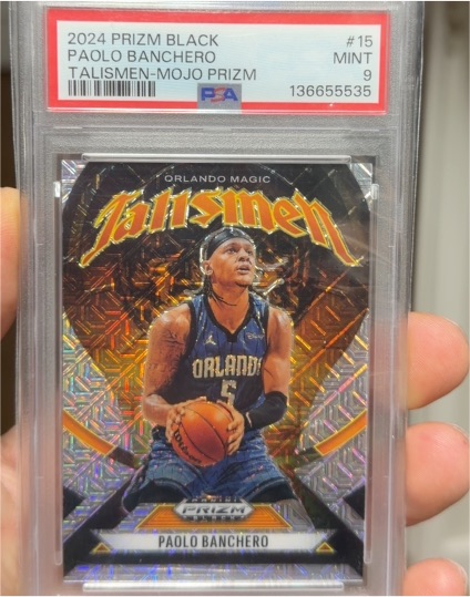 2024 Panini Prizm Black #15 Paolo Banchero Talismen Mojo Prizm — front