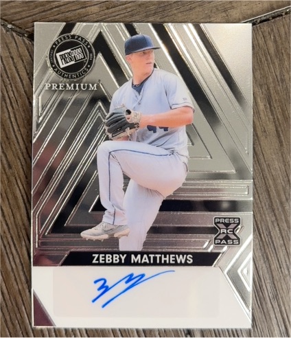 2024 Press Pass Premium #BA-ZM1 Zebby Matthews — front