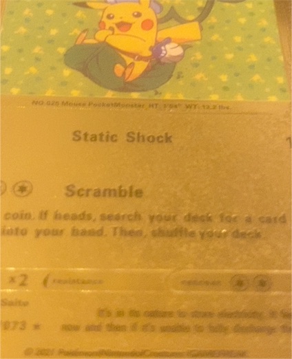 2021 Pokémon #074 Pikachu Gold Metal — front