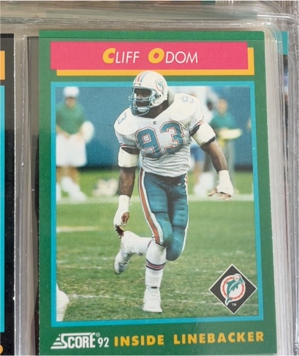 1992 Score #92 Cliff Odom — front