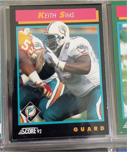 1992 Score #401 Keith Sims — front