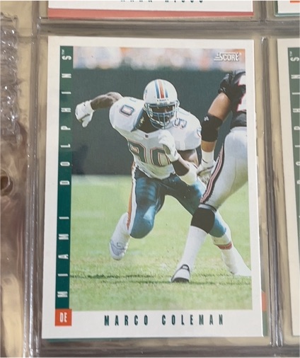1993 Score #247 Marco Coleman — front